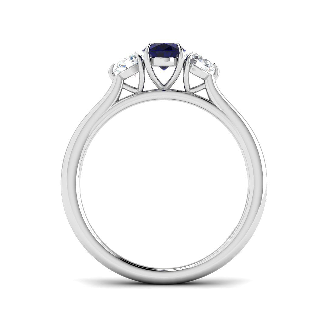 18ct White Gold 1.10ct Blue Sapphire Ring