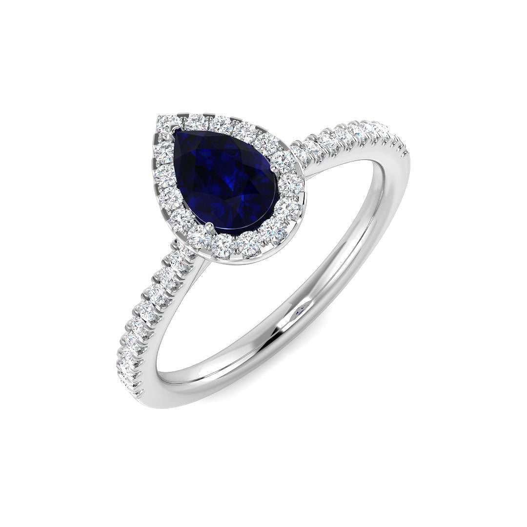 18ct White Gold 0.77ct Blue Sapphire Ring