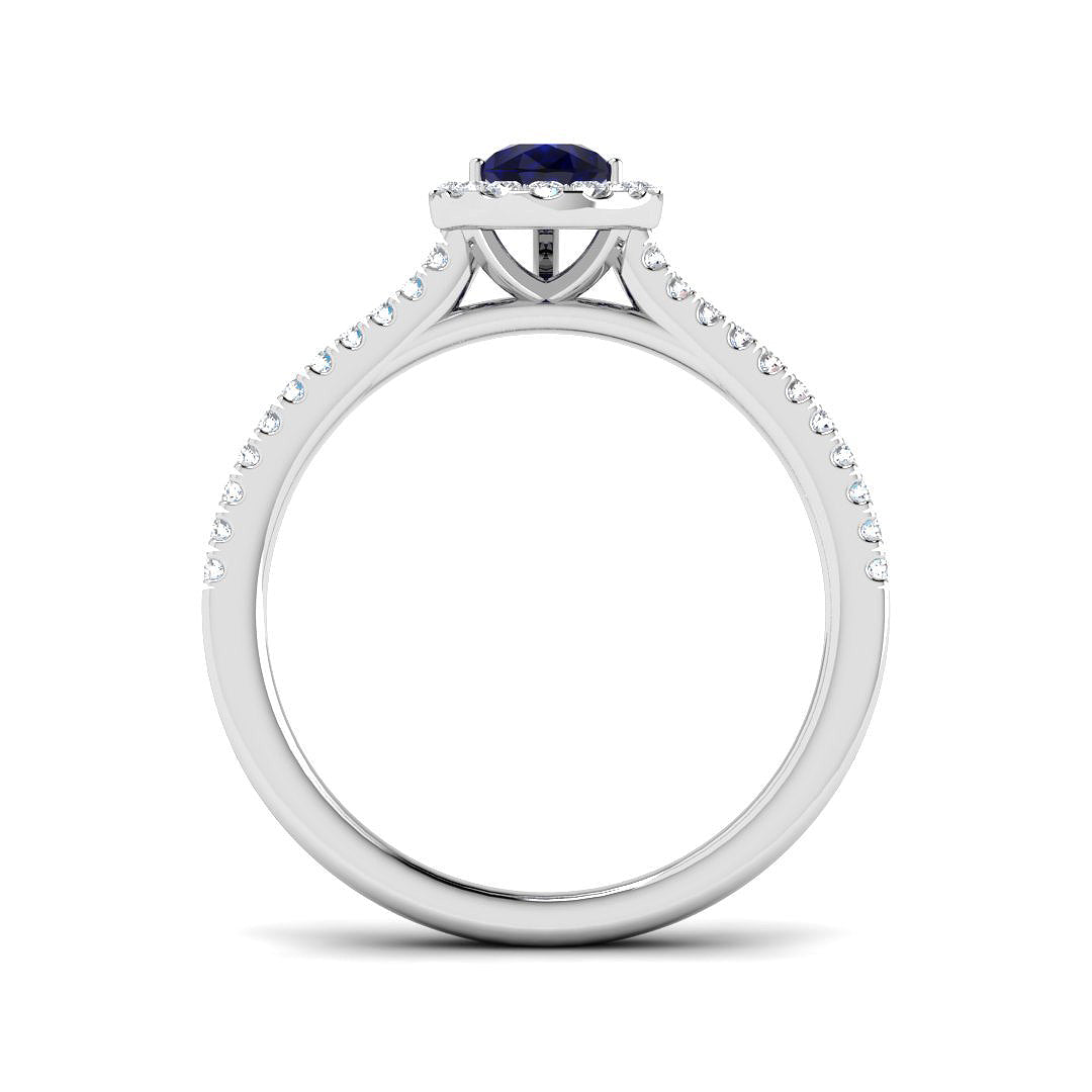18ct White Gold 0.77ct Blue Sapphire Ring