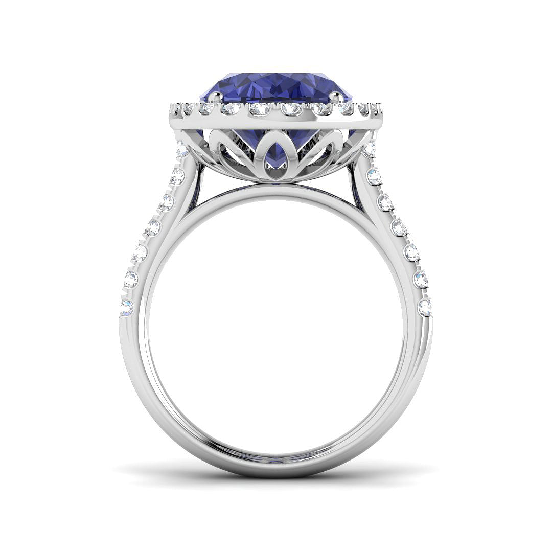 9ct White Gold 7.51ct Tanzanite Ring