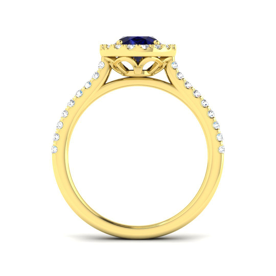 9ct Yellow Gold 1.91ct Blue Sapphire Ring