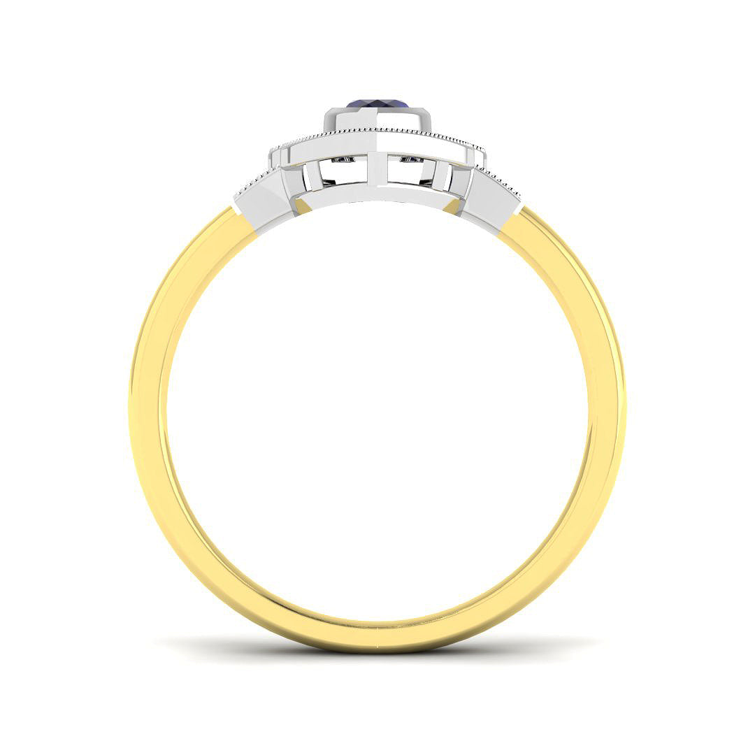 9ct Two-Tone Gold 0.39ct Blue Sapphire Ring
