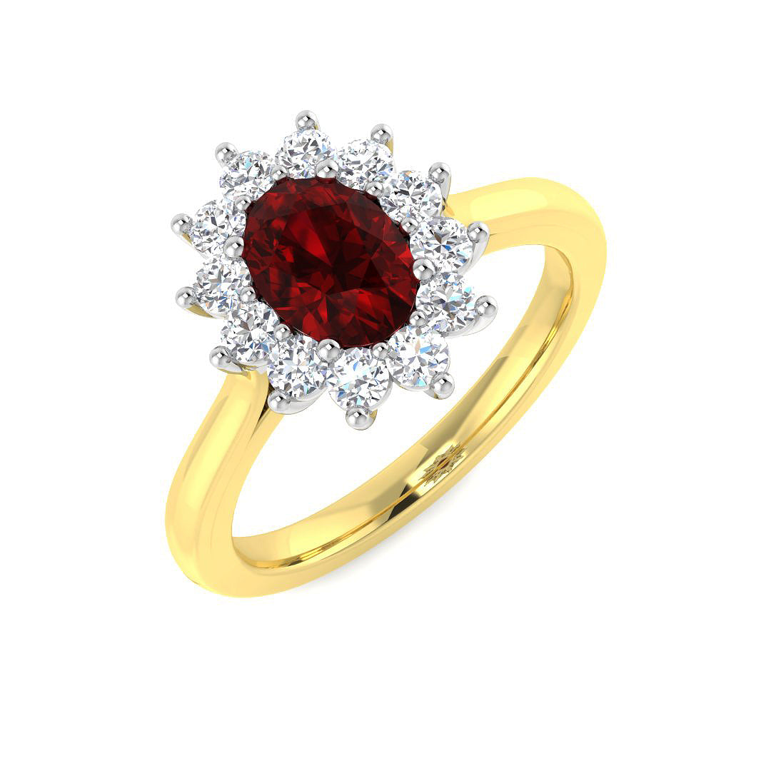 9ct Two-Tone Gold 1.52ct Laboratory Grown Lab Ruby Ring