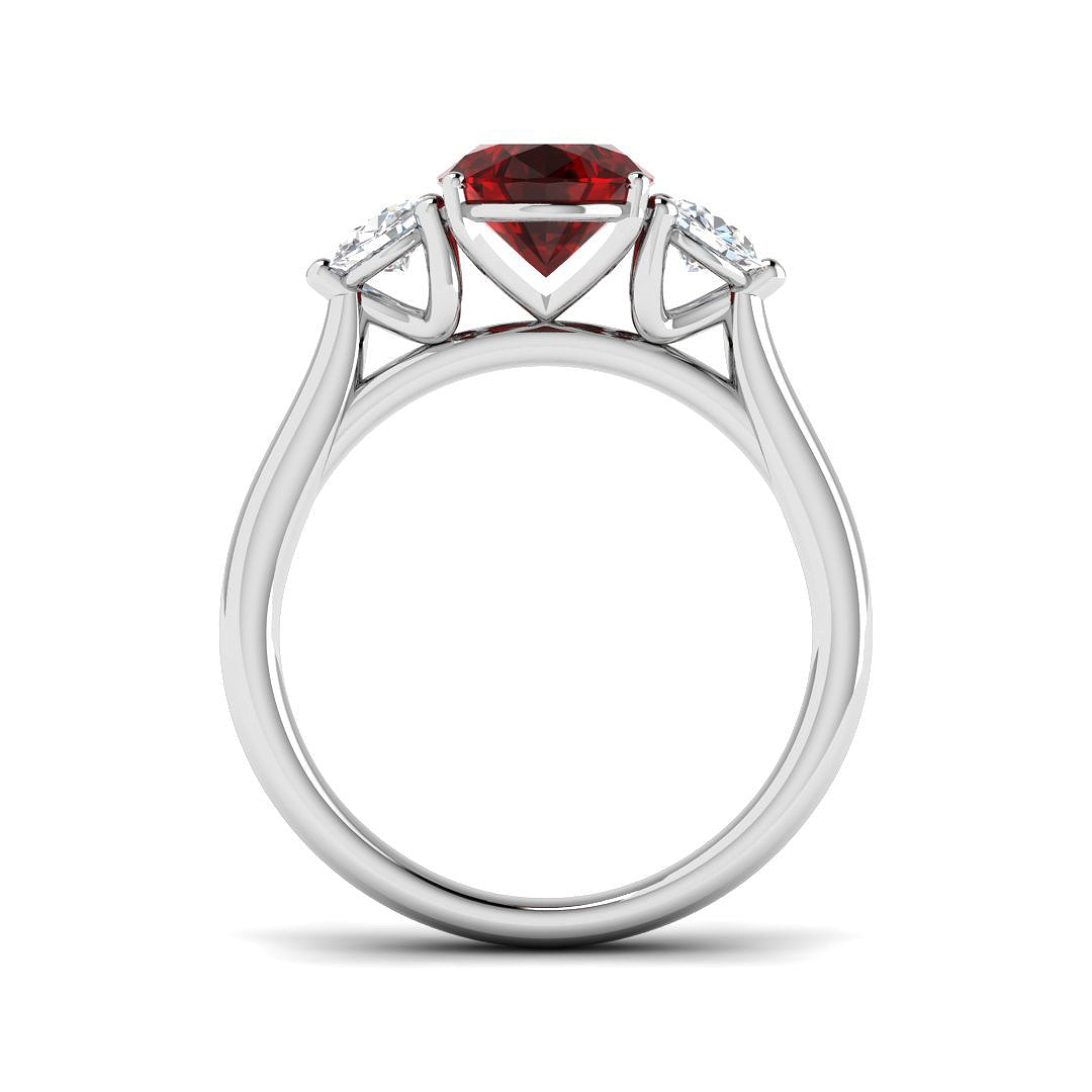 Platinum 2.51ct Ruby Ring