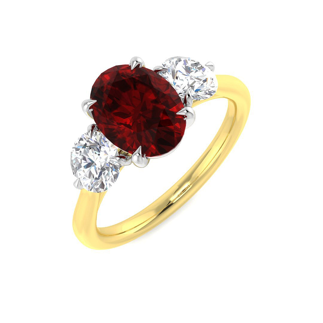 18ct Two-Tone Gold 3.48ct Ruby Ring