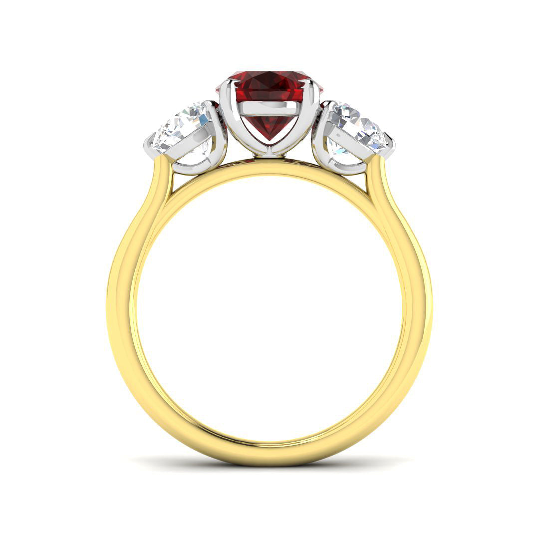 18ct Two-Tone Gold 3.45ct Ruby Ring