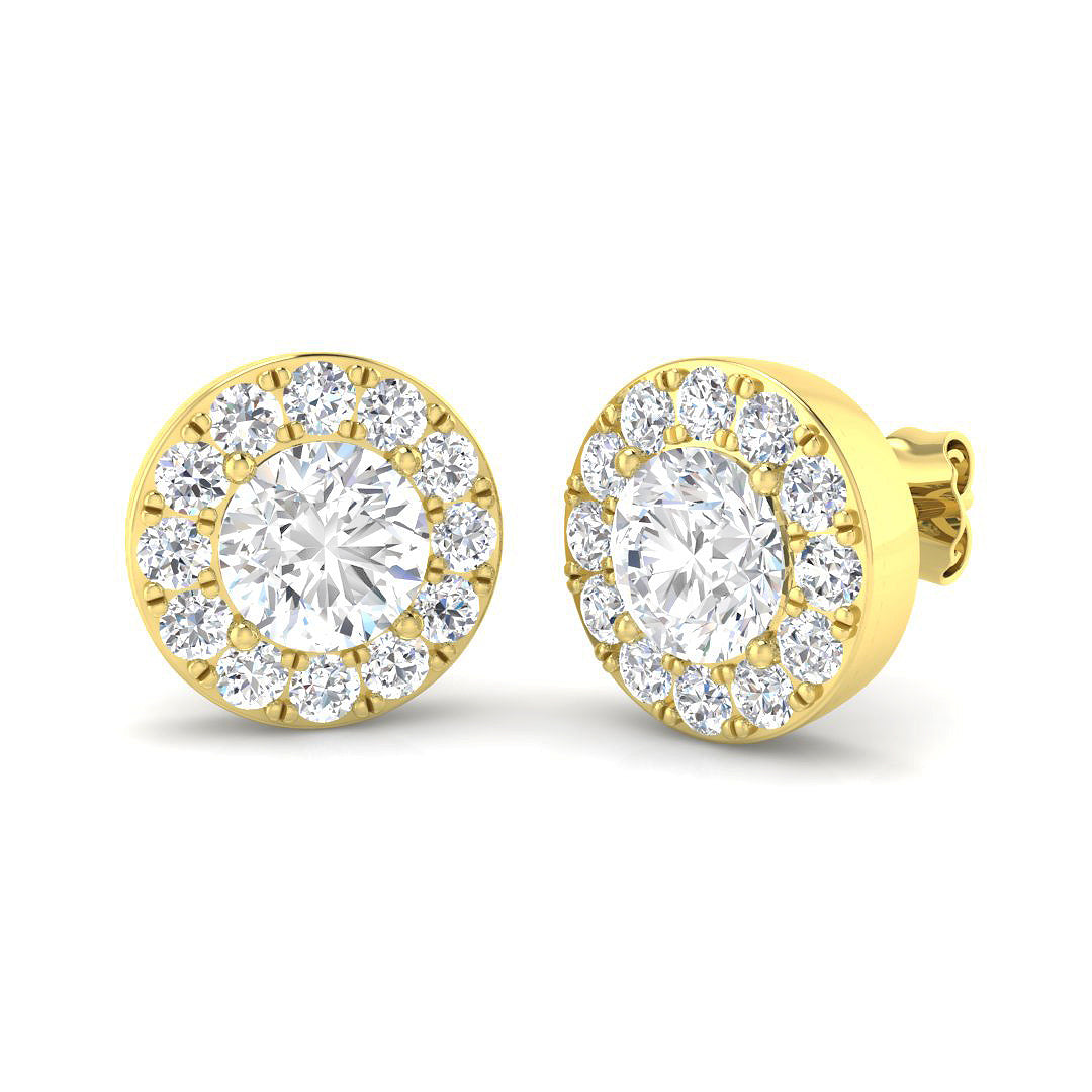 9ct Yellow Gold 3.12ct Laboratory Grown CVD Earrings