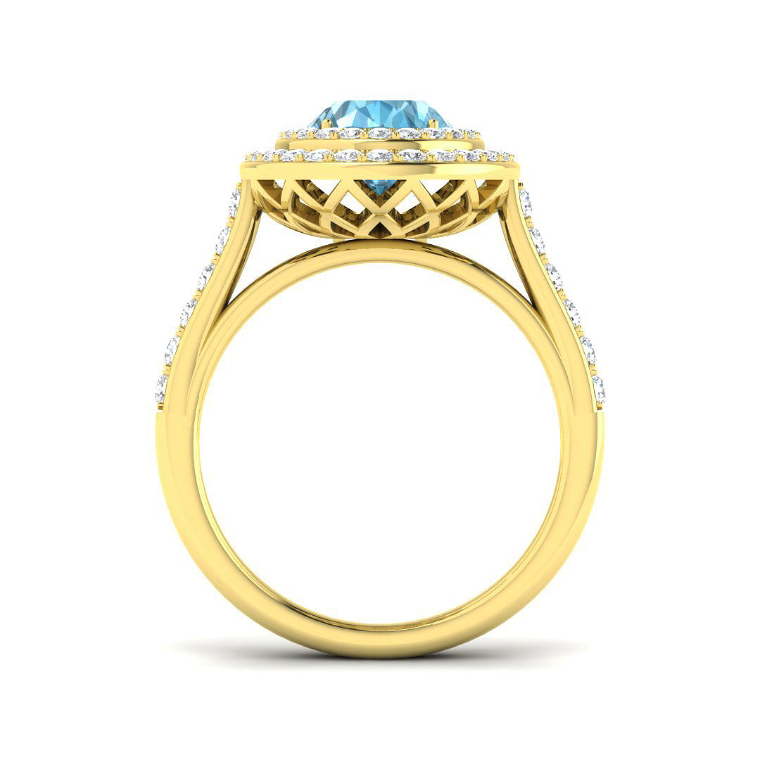 9ct Yellow Gold 3.17ct Sky Blue Topaz Ring