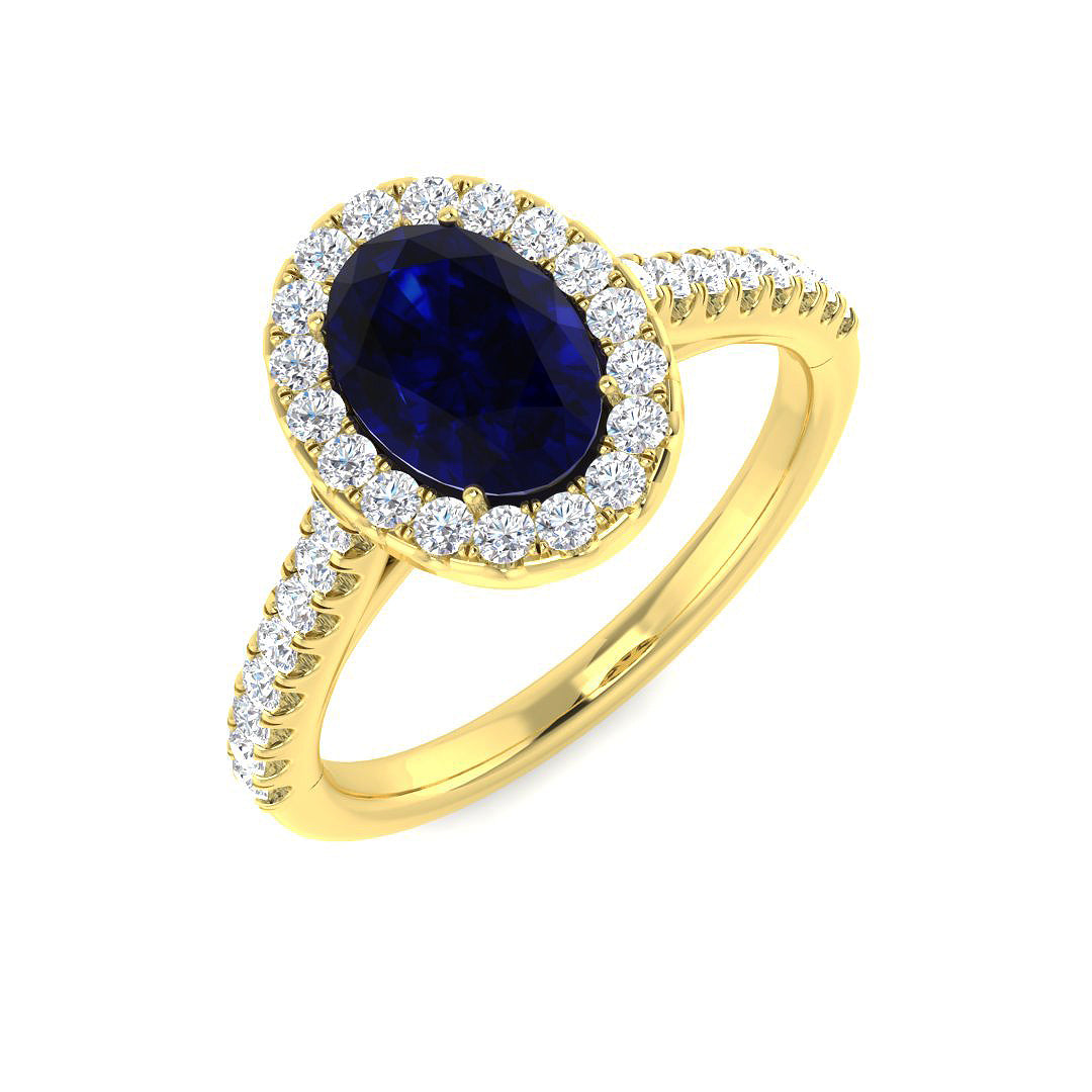 9ct Yellow Gold 2.02ct Blue Sapphire Ring