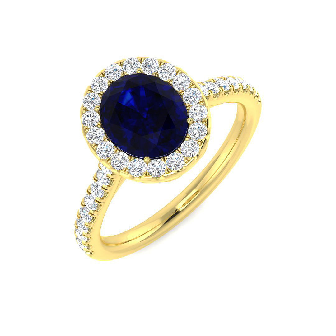 9ct Yellow Gold 1.85ct Blue Sapphire Ring