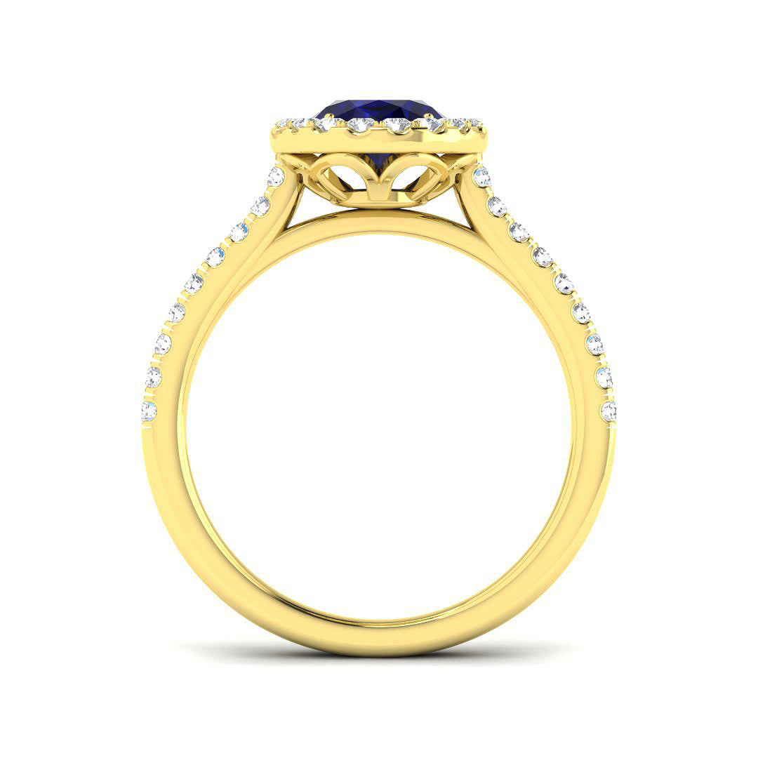 9ct Yellow Gold 1.85ct Blue Sapphire Ring