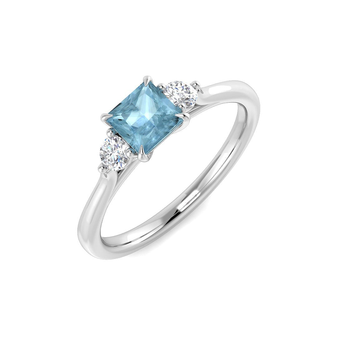 9ct White Gold 0.49ct Aquamarine Ring