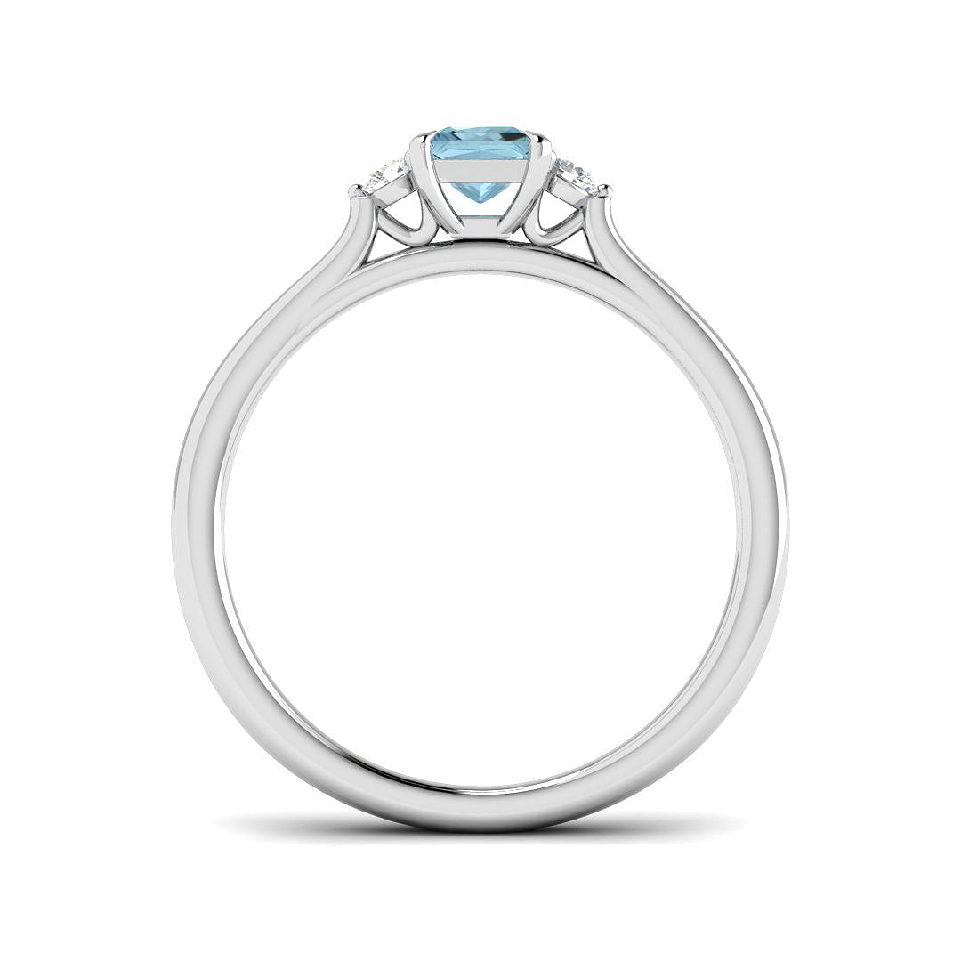 9ct White Gold 0.32ct Aquamarine Ring