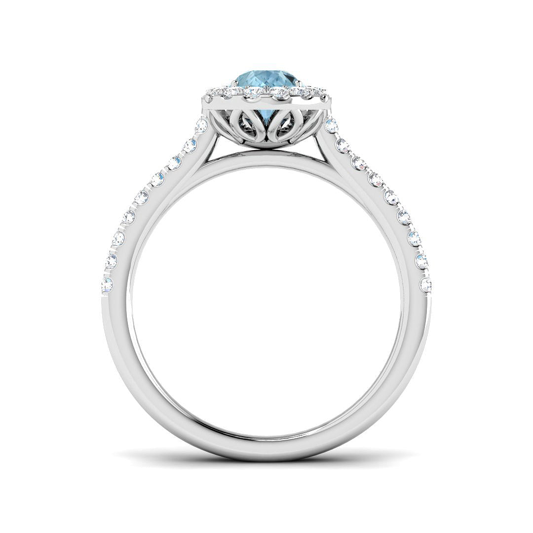 9ct White Gold 1.07ct Aquamarine Ring