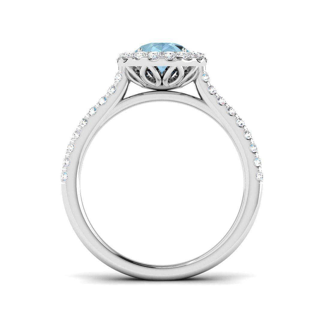 9ct White Gold 1.22ct Aquamarine Ring