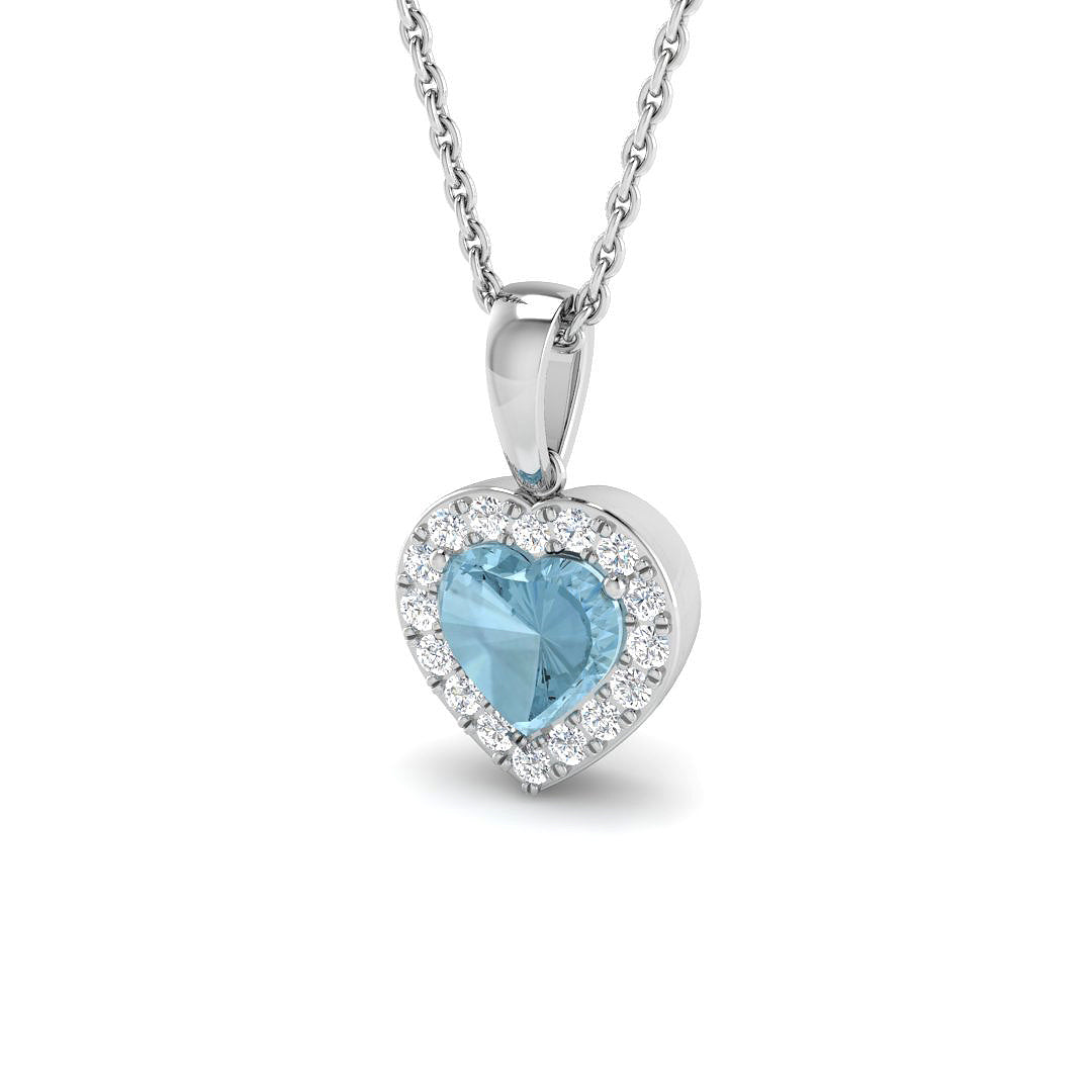 9ct White Gold 0.66ct Aquamarine Pendant