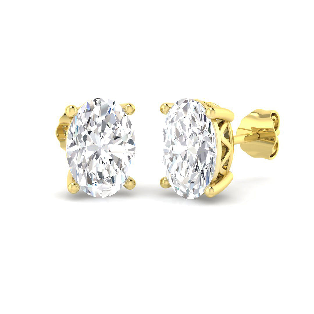 9ct Yellow Gold 3.04ct E VS1 Laboratory Grown CVD Earrings