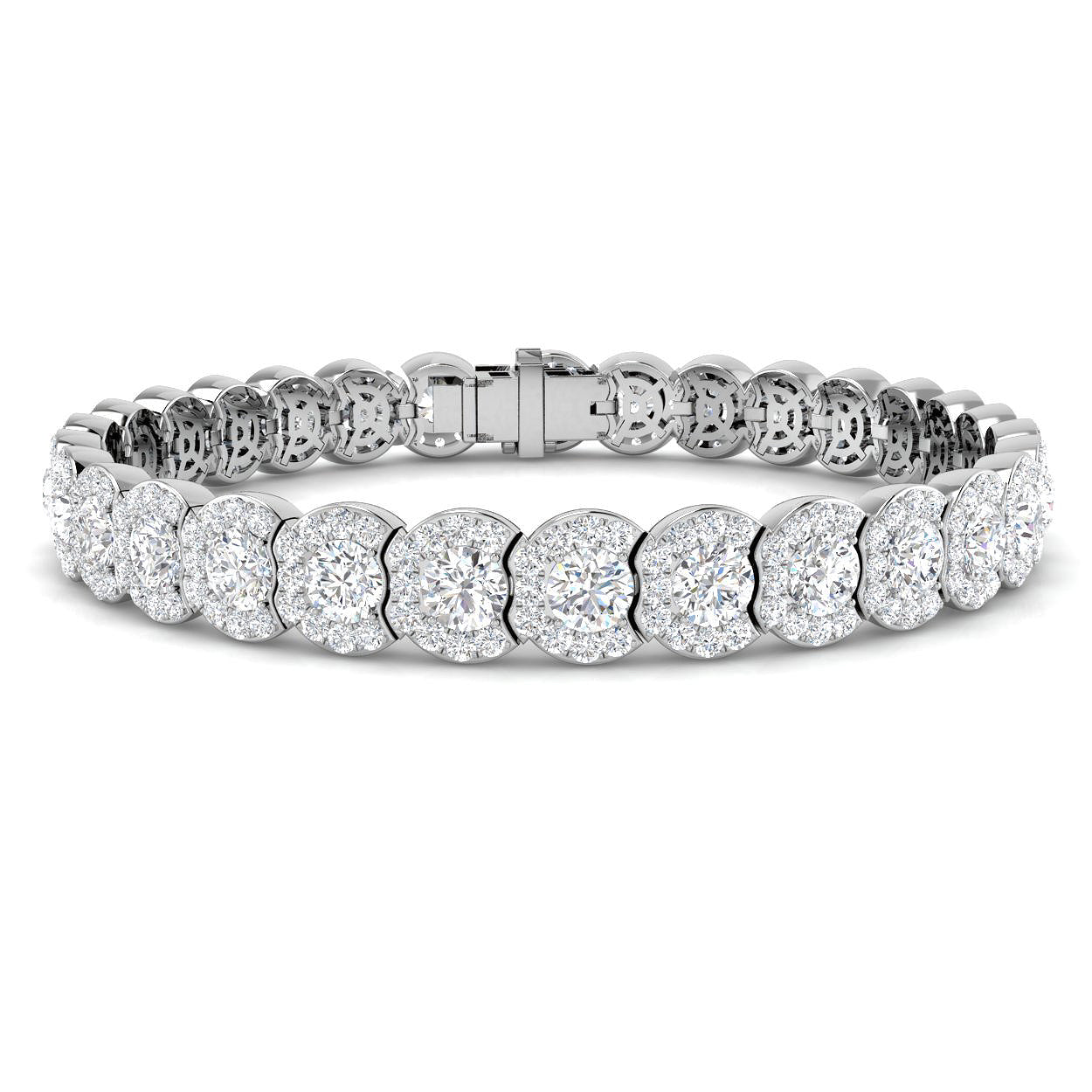 9ct White Gold 12.69ct Laboratory Grown CVD Bracelet