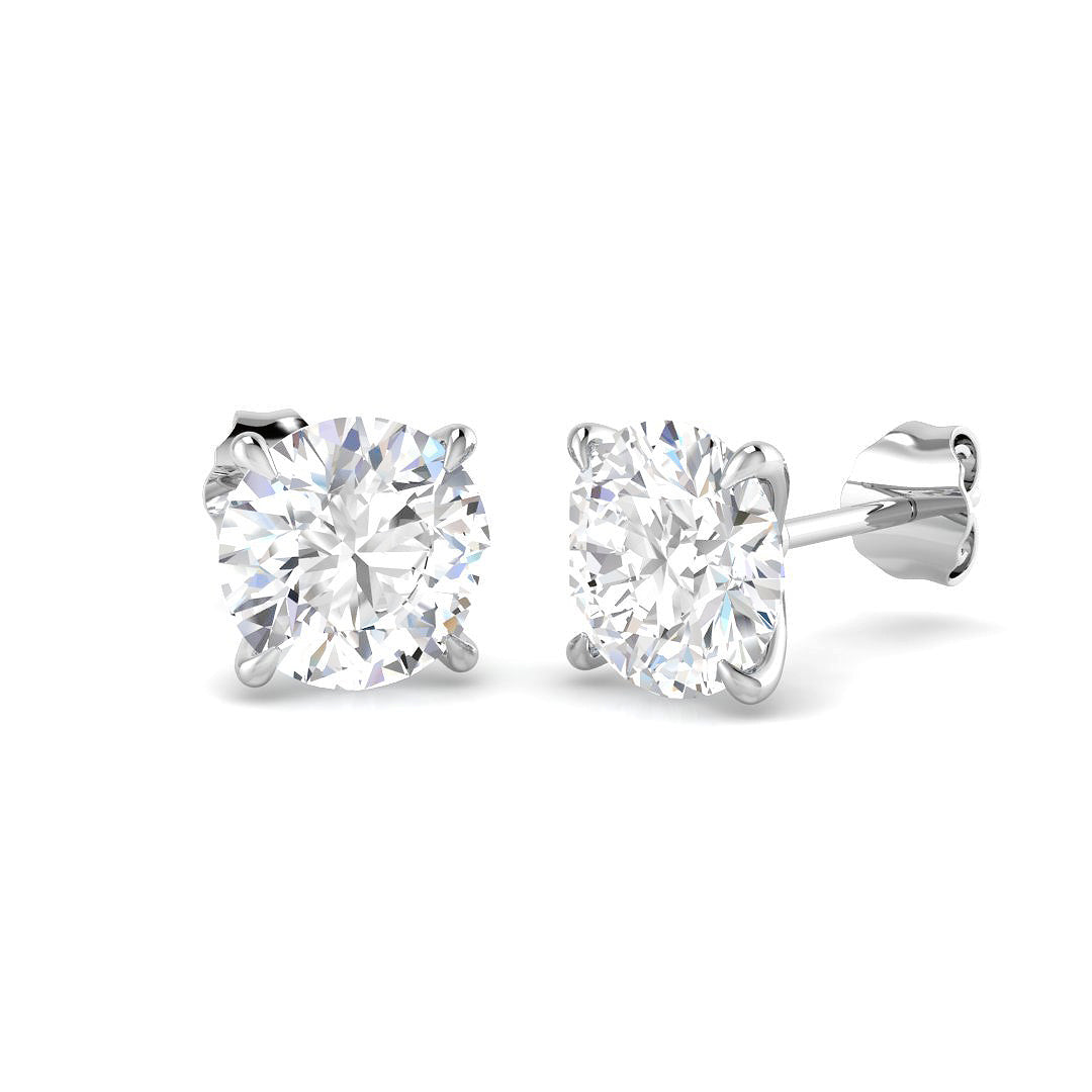9ct White Gold 4.03ct E VS2 Laboratory Grown CVD Earrings
