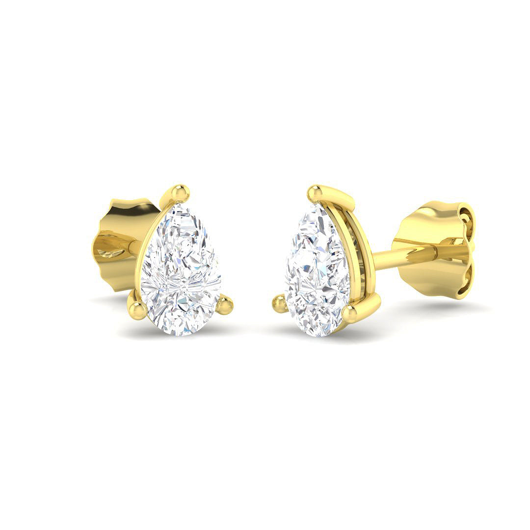9ct Yellow Gold 0.64ct Laboratory Grown CVD Earrings