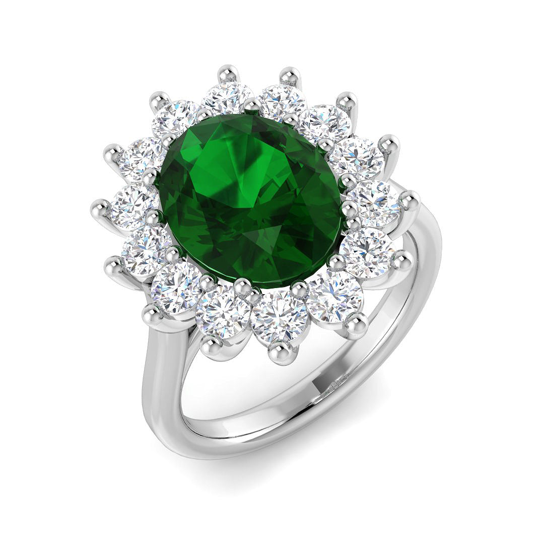 Platinum 4.22ct Emerald Ring