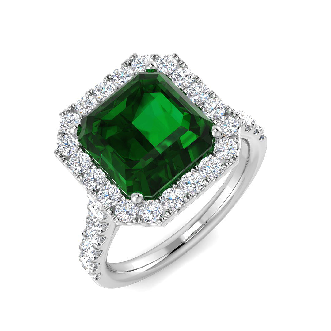 Platinum 4.61ct Emerald Ring