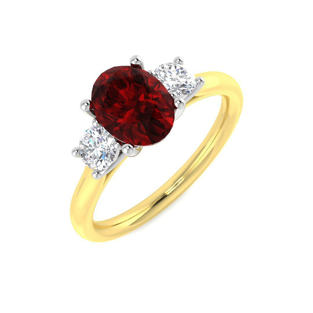18ct Two-Tone Gold 1.90ct Ruby Ring