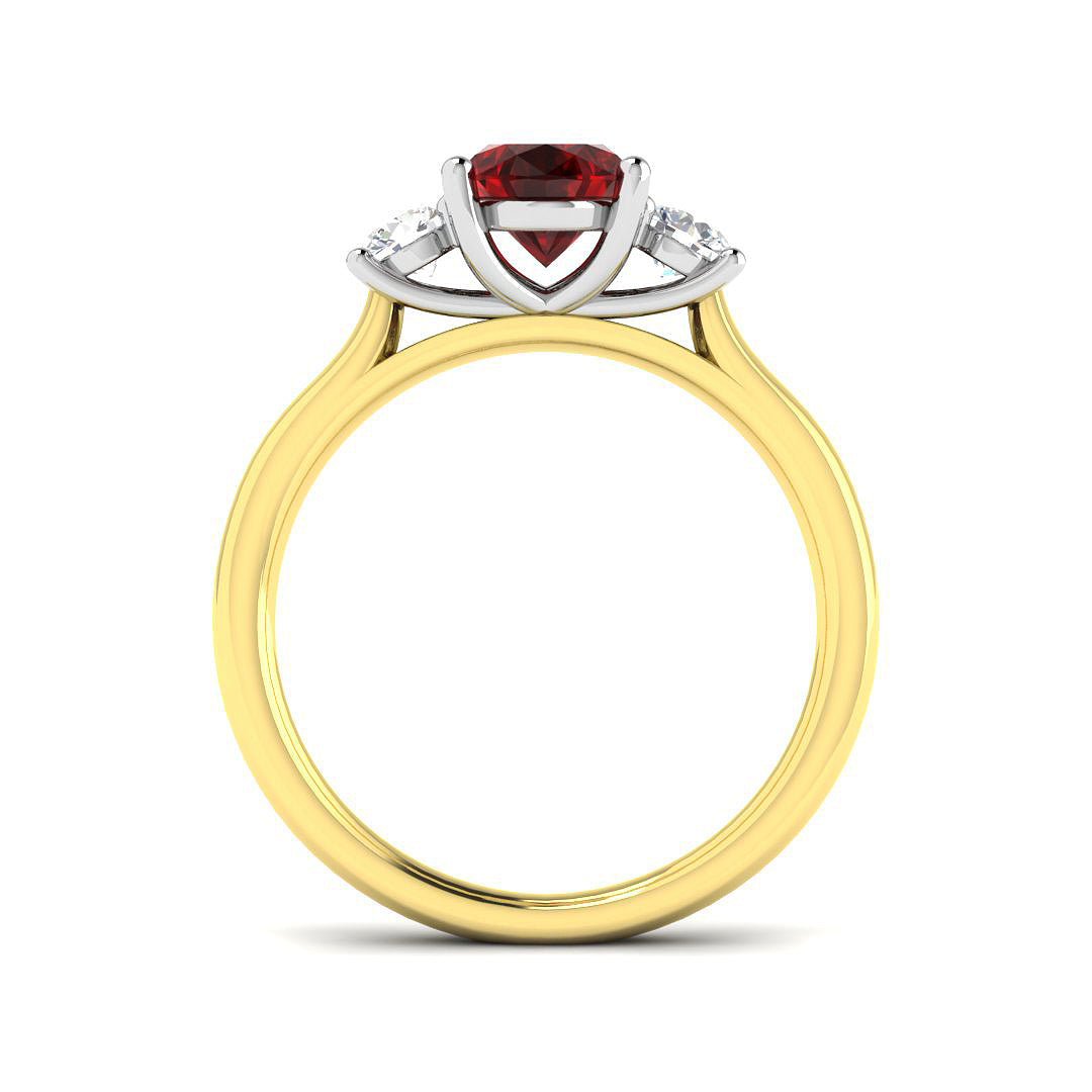 18ct Two-Tone Gold 1.48ct Ruby Ring