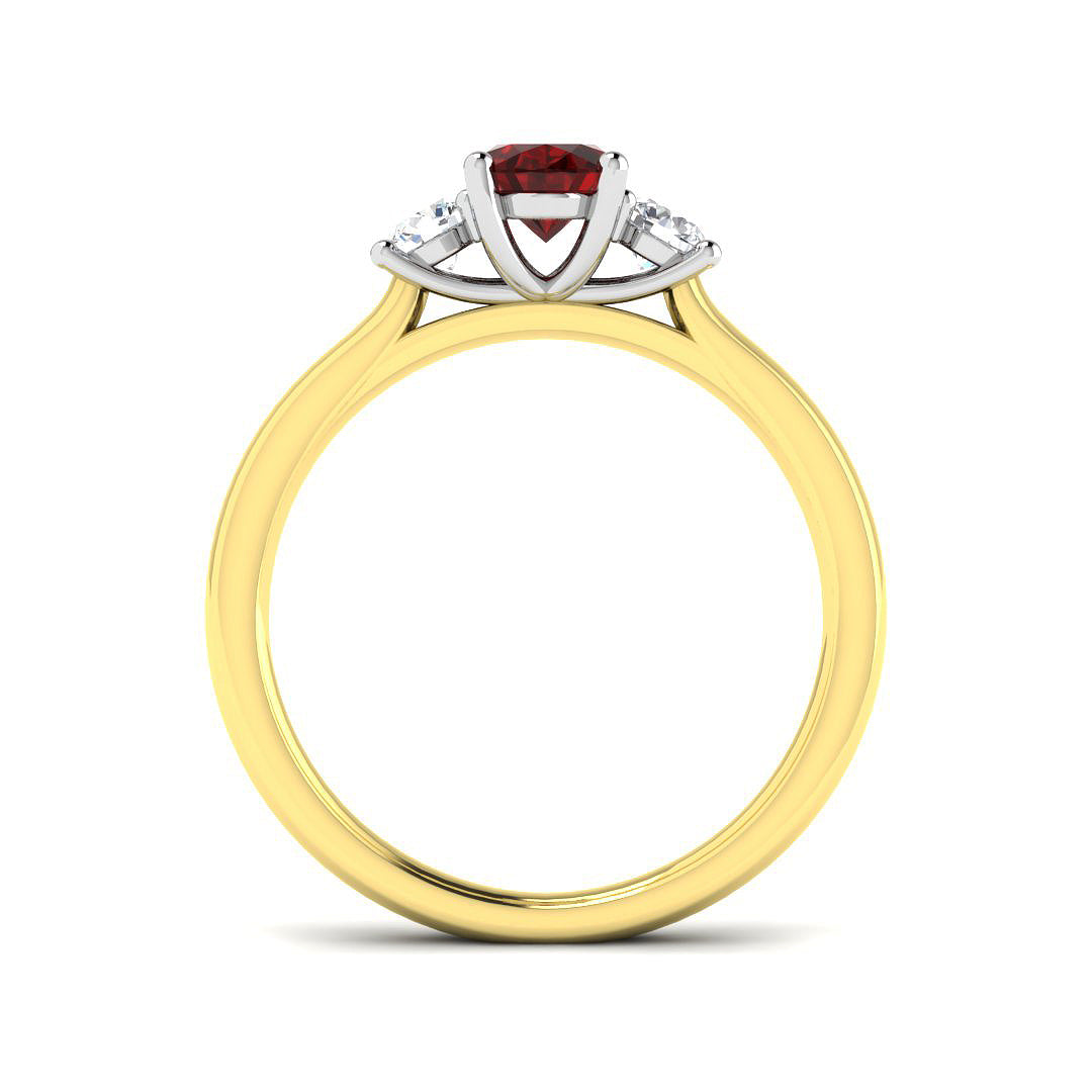 18ct Two-Tone Gold 1.32ct Ruby Ring