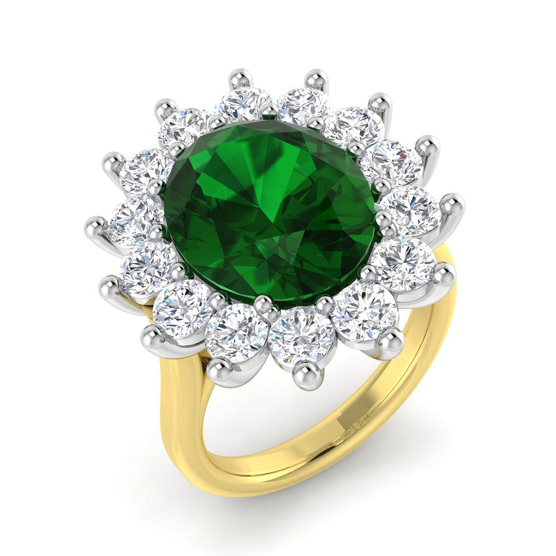 18ct Two-Tone Gold 7.22ct Emerald Ring