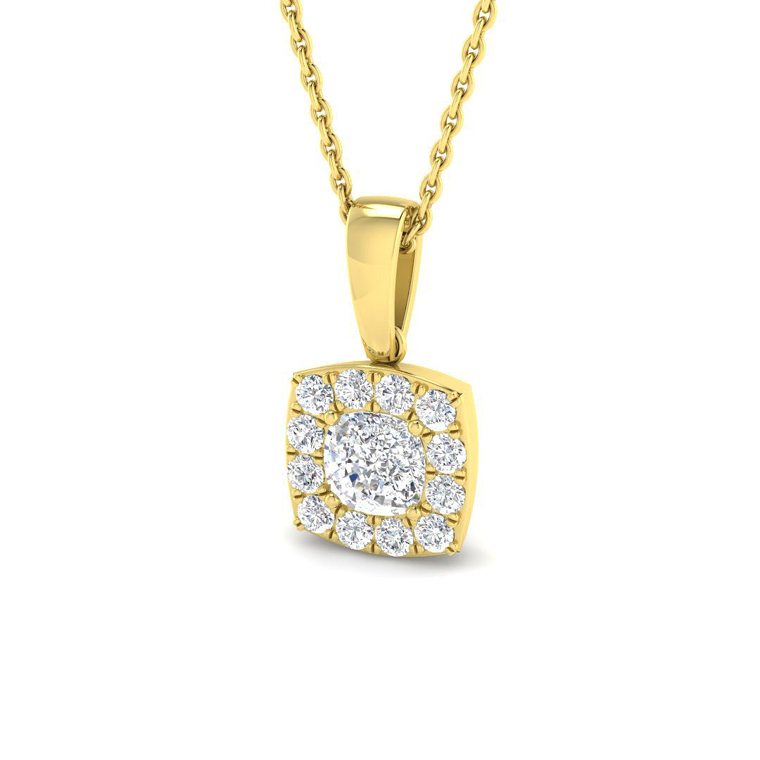 9ct Yellow Gold 0.81ct Laboratory Grown CVD Pendant