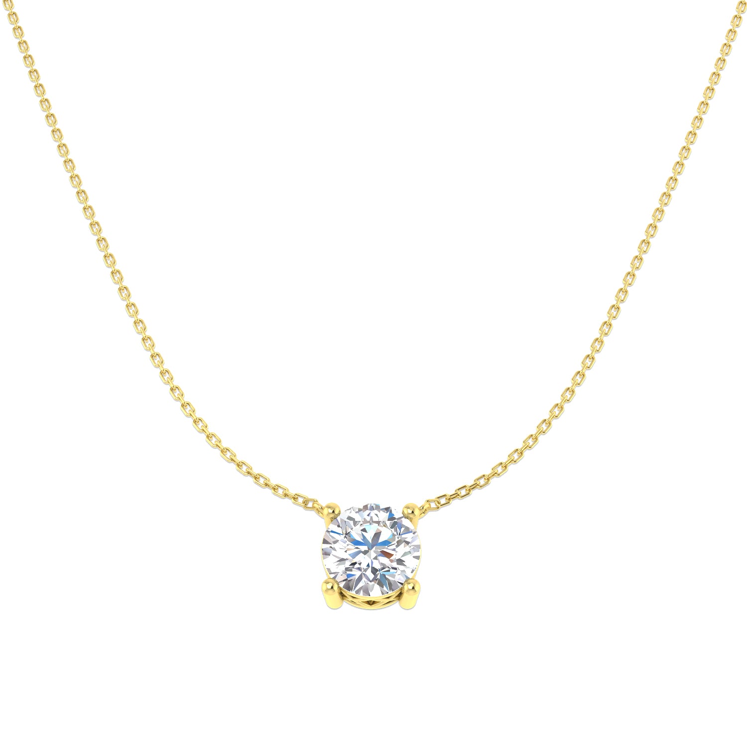 9ct Yellow Gold 3.00ct E VS1 Laboratory Grown CVD Necklace