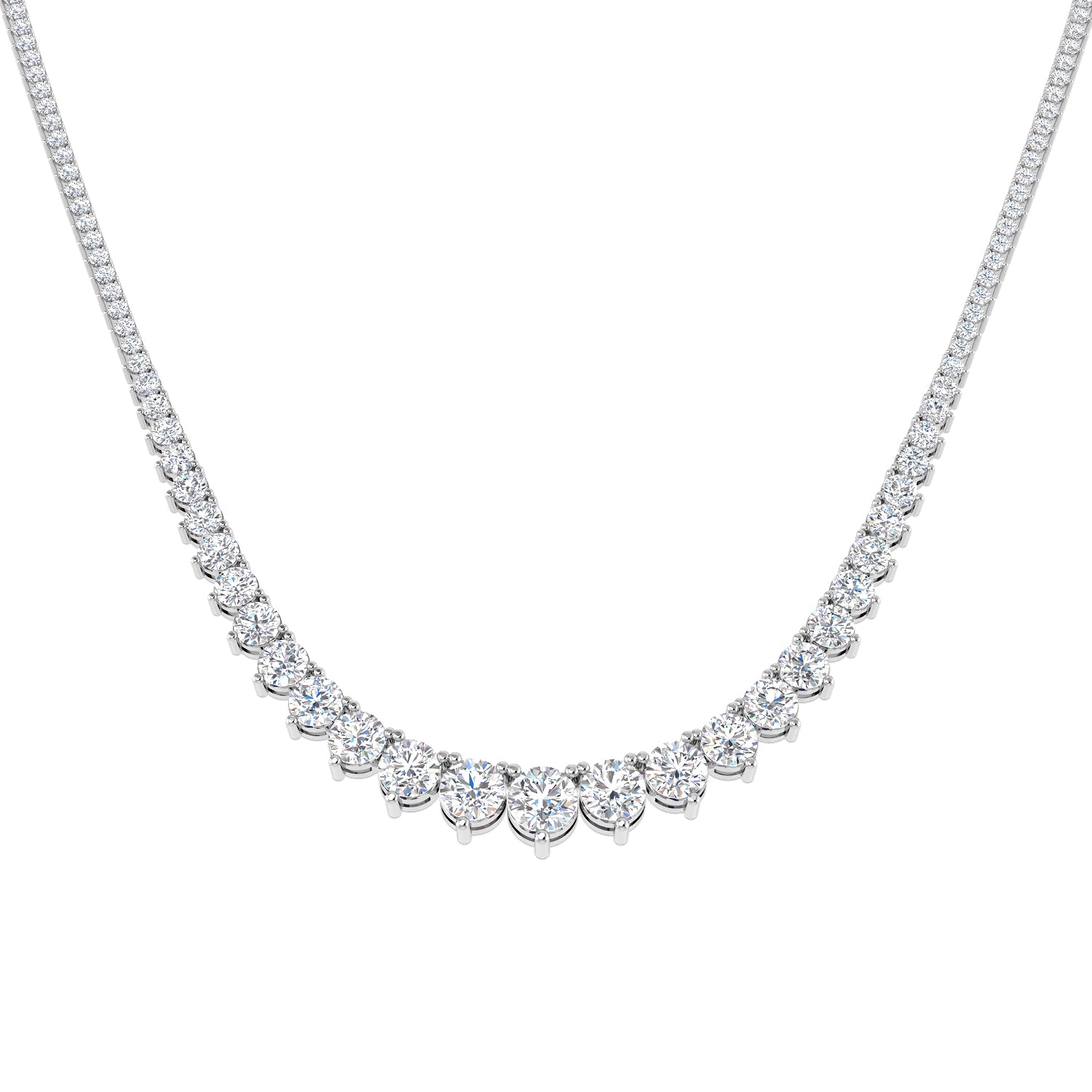 9ct White Gold 15.89ct Laboratory Grown CVD Necklace