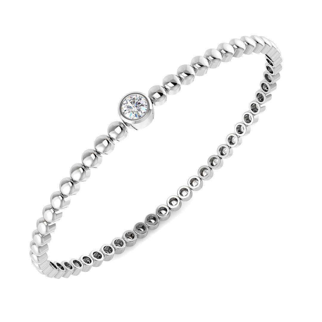 9ct White Gold 0.38ct Laboratory Grown CVD Bangle