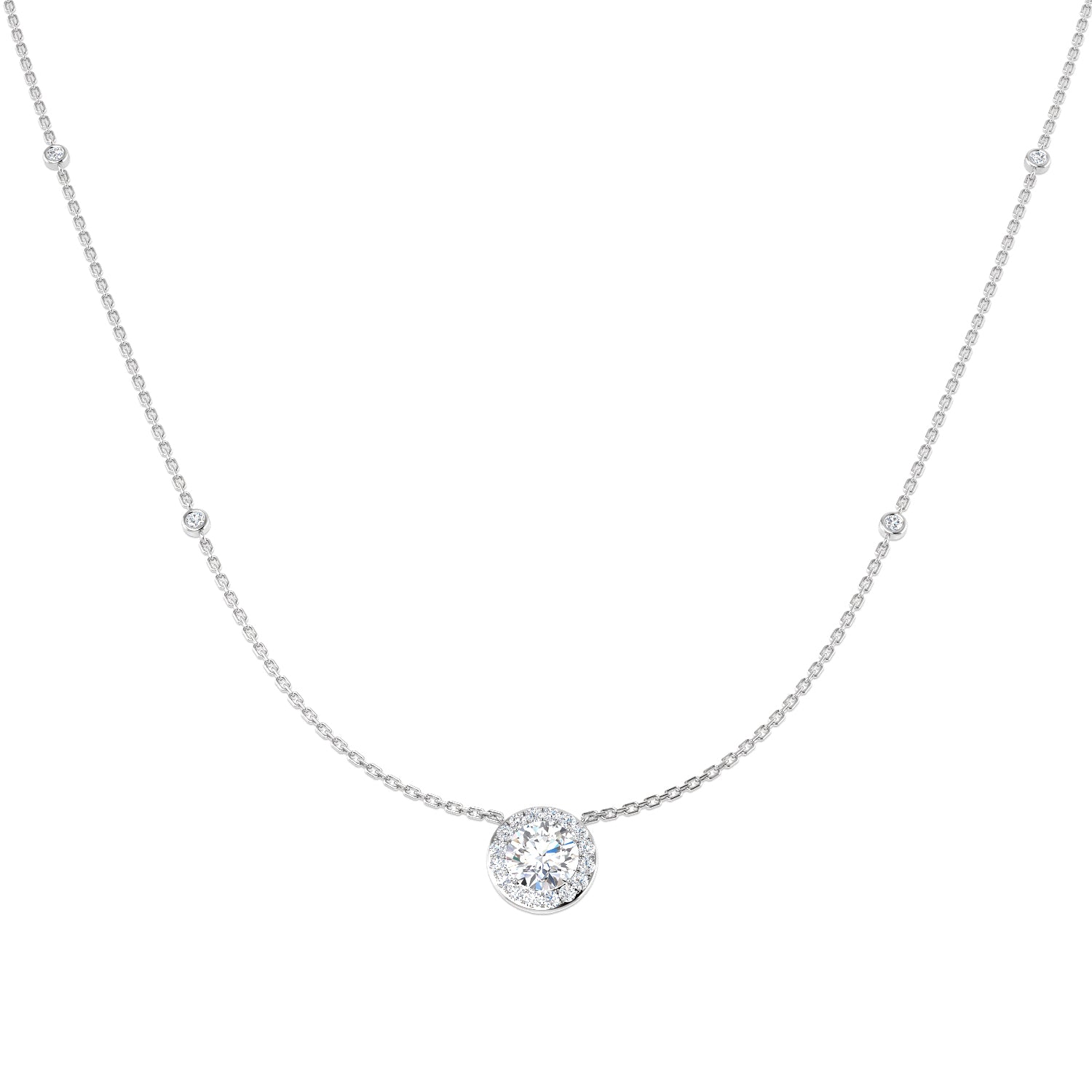 9ct White Gold 1.44ct Laboratory Grown CVD Necklace