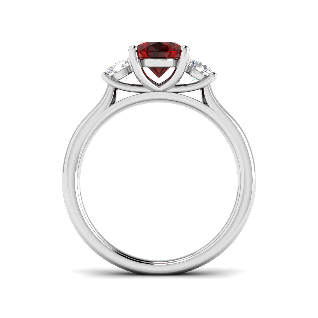 Platinum 1.90ct Ruby Ring