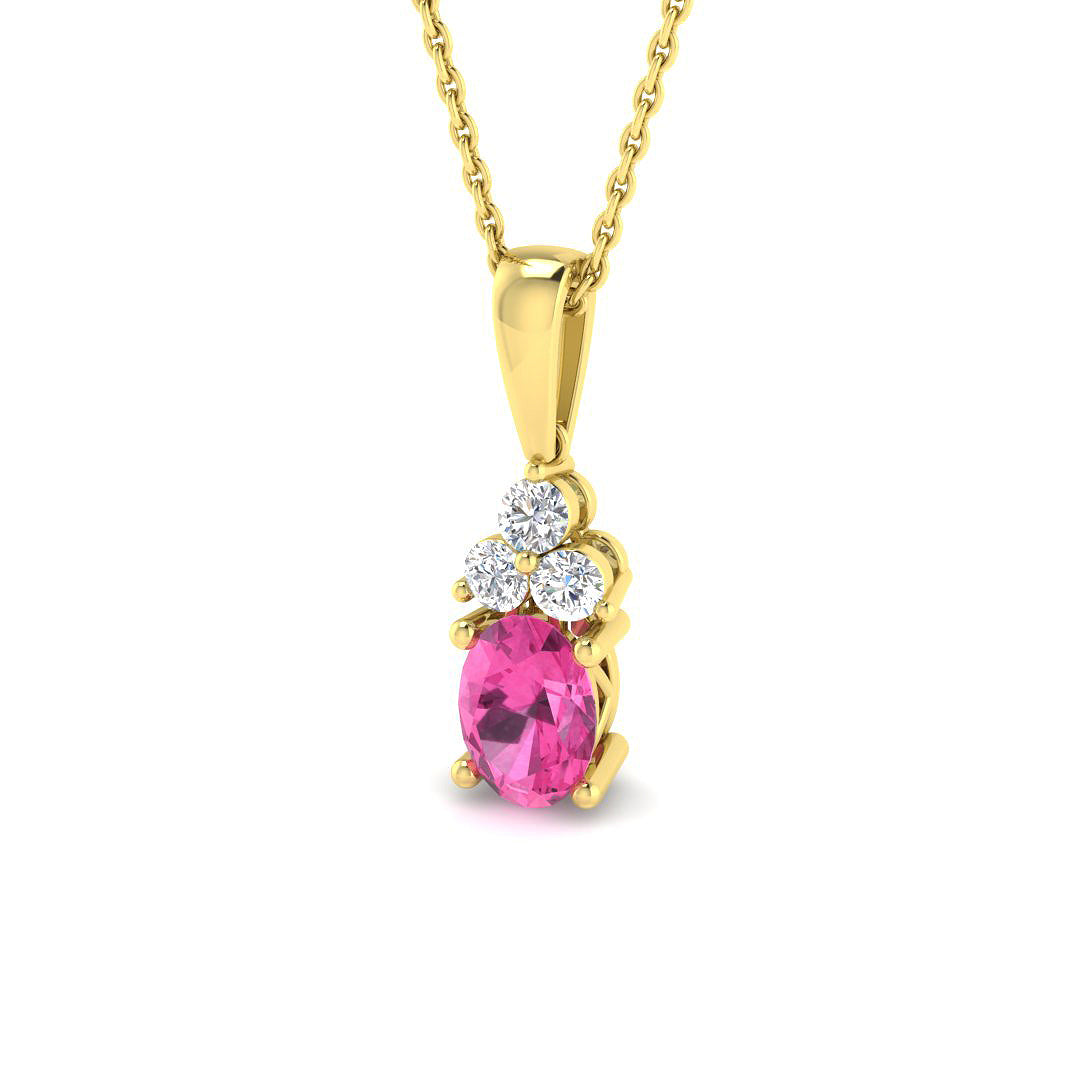 9ct Yellow Gold 1.30ct Pink Sapphire Pendant