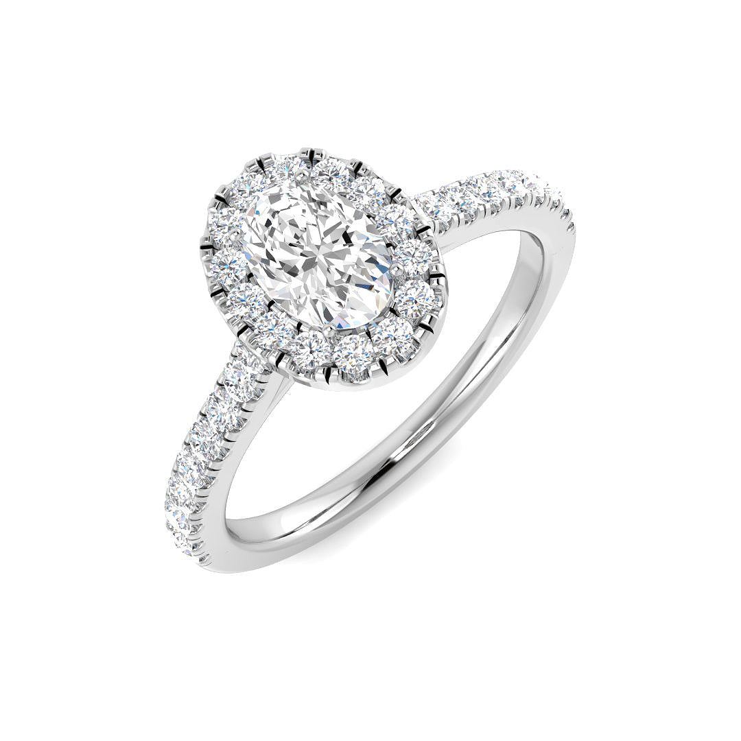 9ct White Gold 0.90ct Laboratory Grown CVD Ring