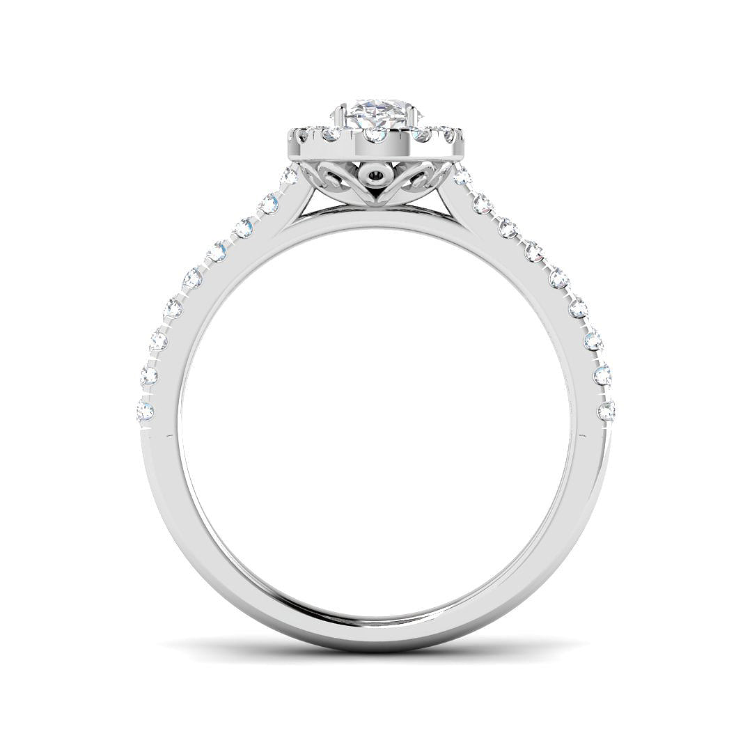 9ct White Gold 0.90ct Laboratory Grown CVD Ring