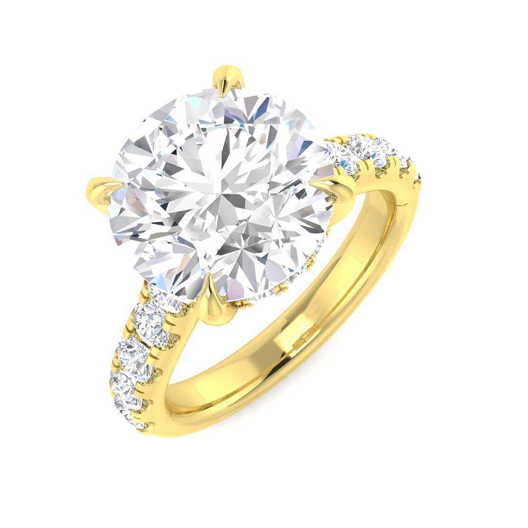 9ct Yellow Gold 5.95ct E VS1 Laboratory Grown CVD Ring