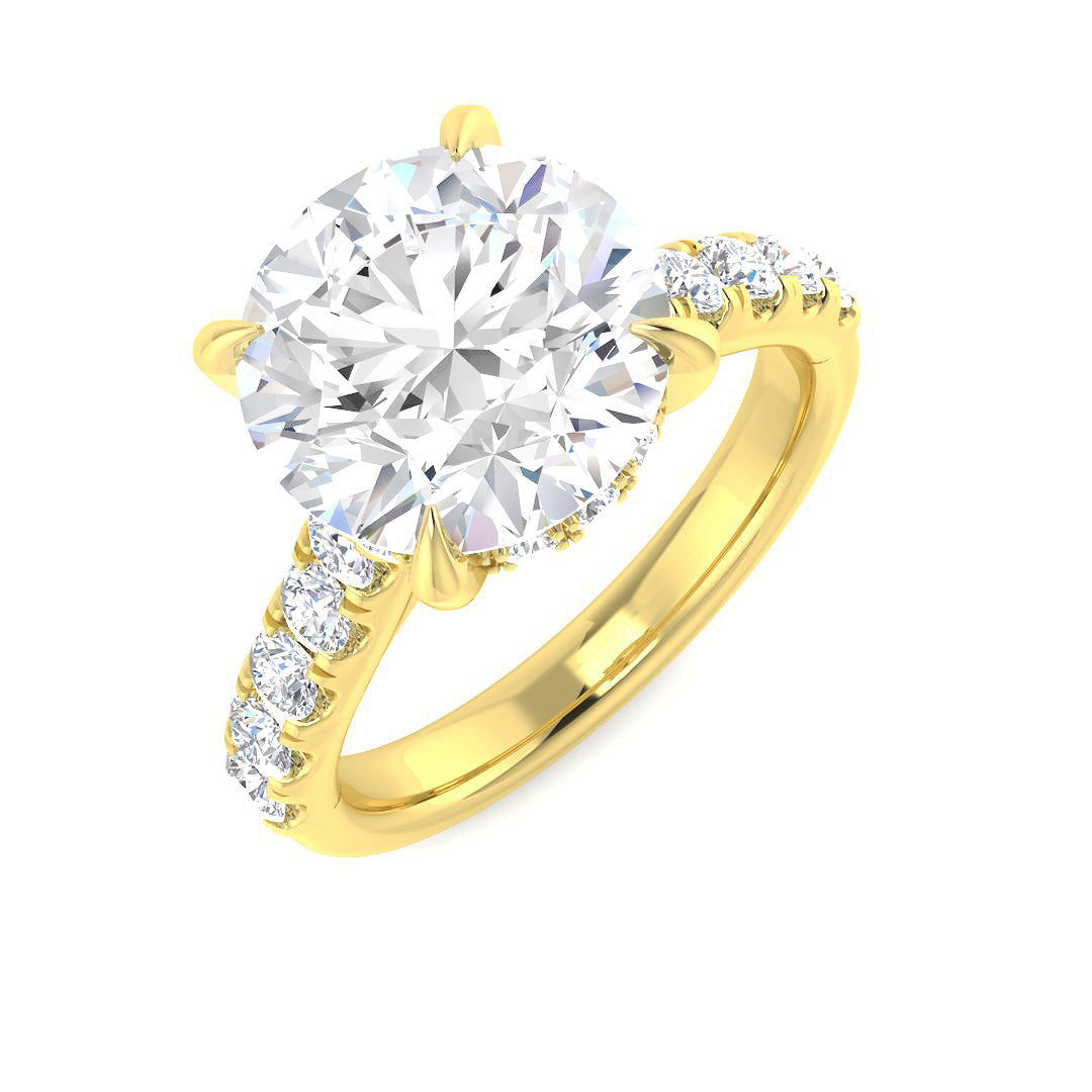 9ct Yellow Gold 4.74ct E VS2 Laboratory Grown CVD Ring