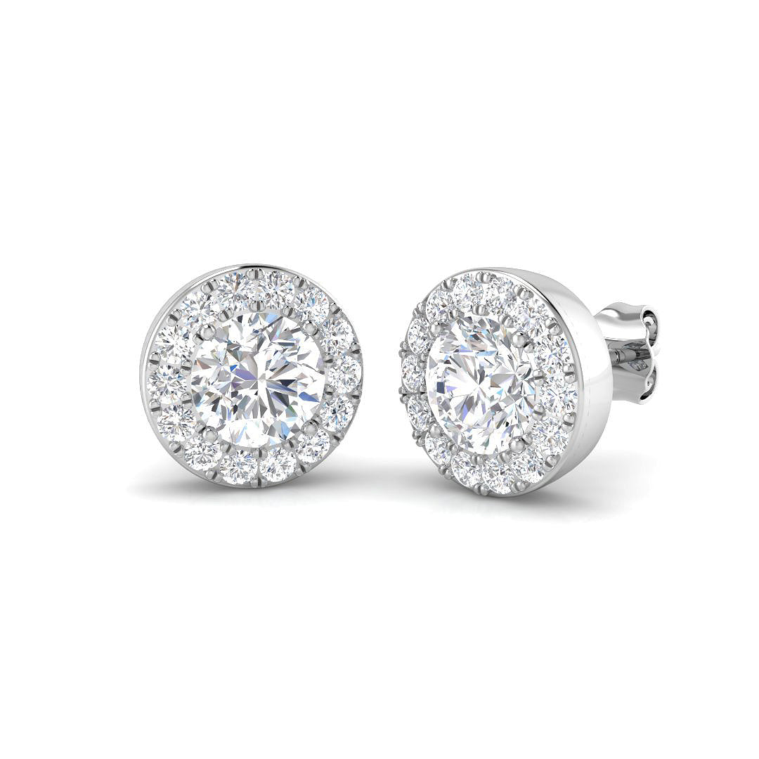 9ct White Gold 1.30ct Laboratory Grown CVD Earrings