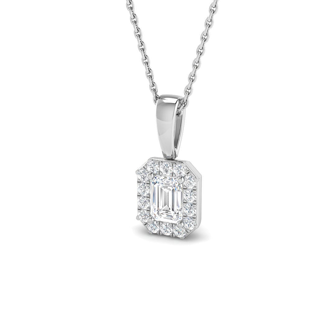 9ct White Gold 0.69ct Laboratory Grown CVD Pendant