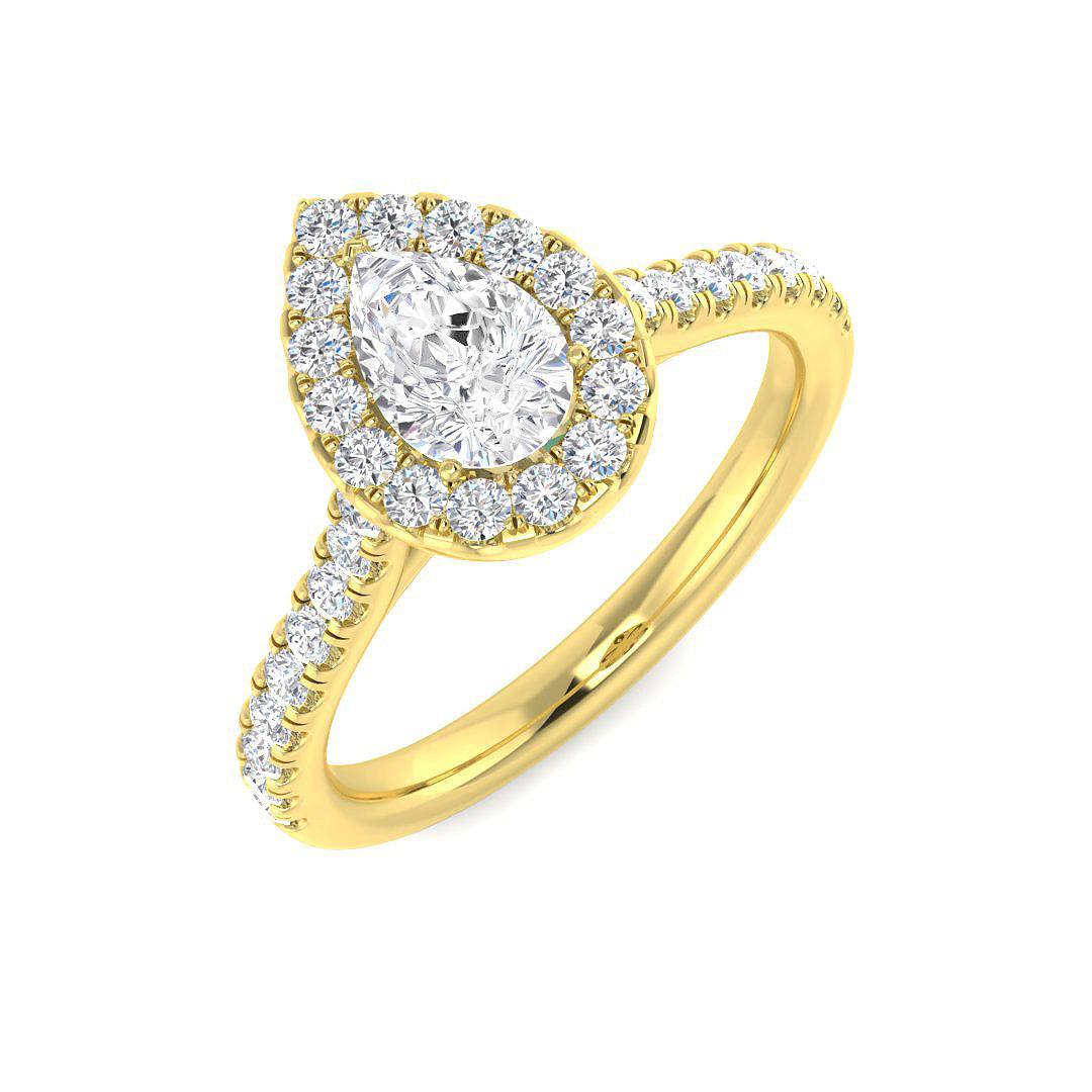 9ct Yellow Gold 0.96ct Laboratory Grown CVD Ring