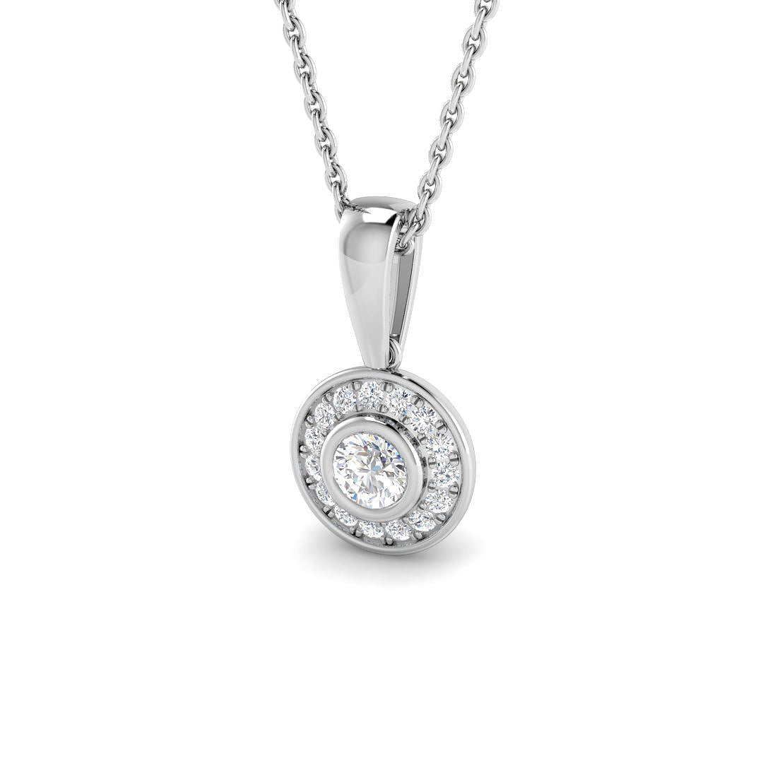 9ct White Gold 0.26ct Laboratory Grown CVD Pendant
