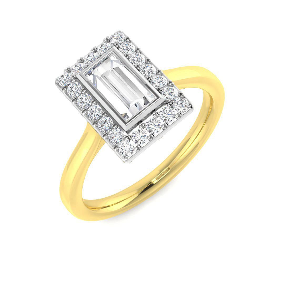 18ct Two-Tone Gold 0.97ct E SI1 Diamond Ring