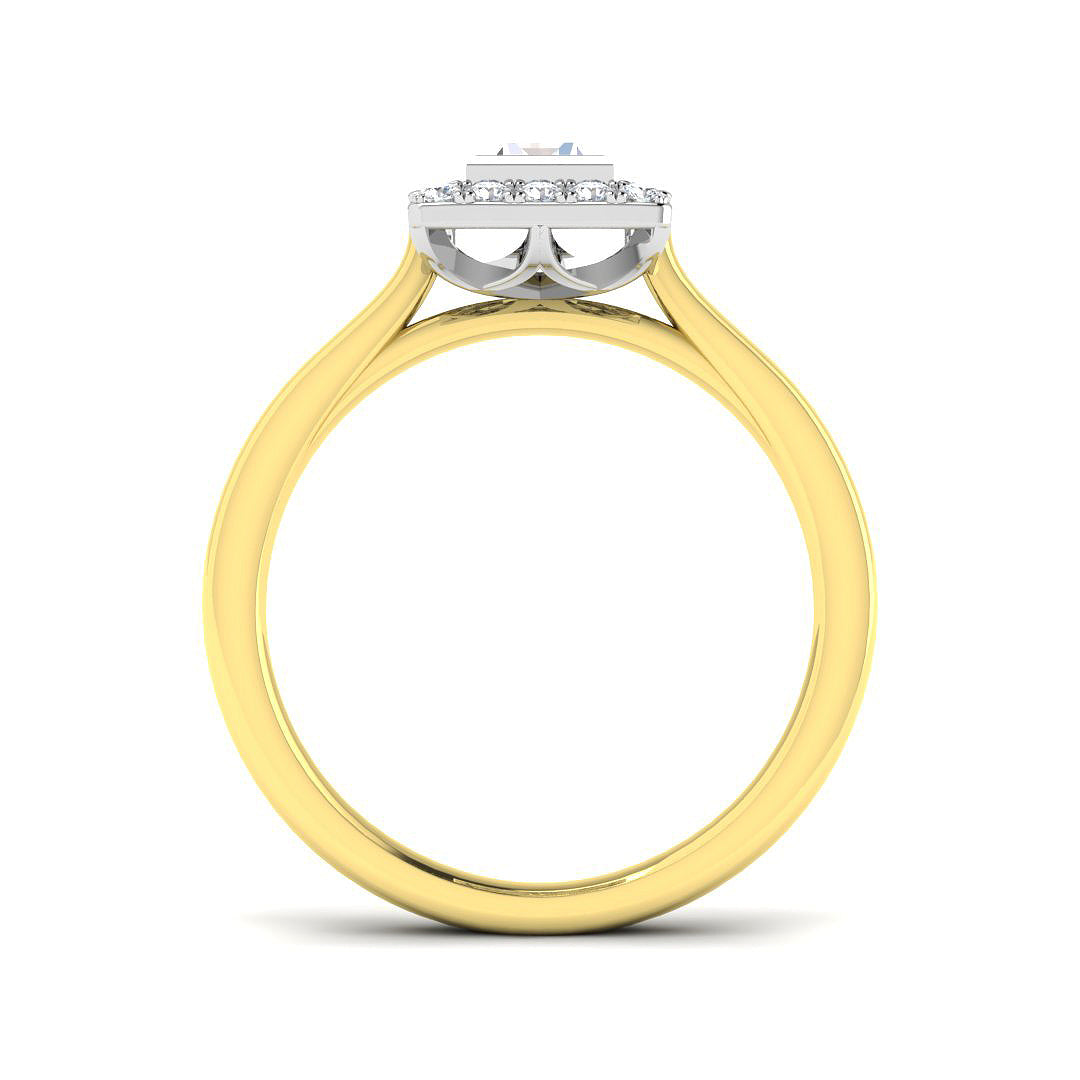 18ct Two-Tone Gold 0.97ct E SI1 Diamond Ring