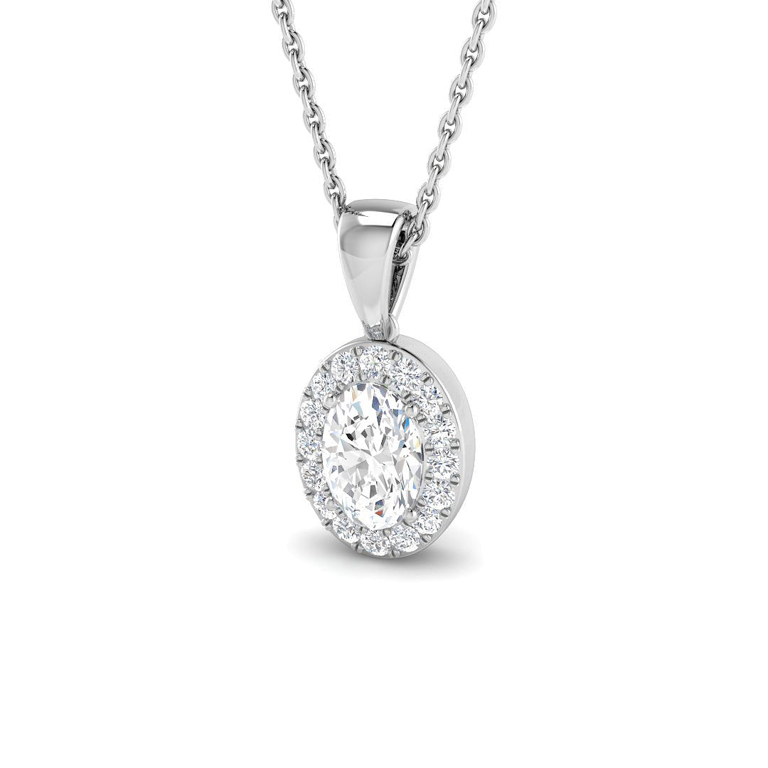 9ct White Gold 0.65ct Laboratory Grown CVD Pendant