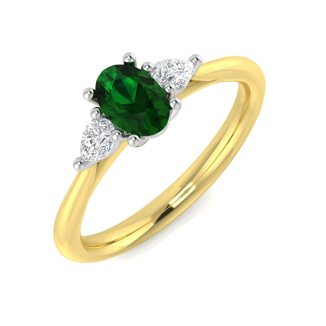18ct Yellow Gold 0.57ct Emerald Ring
