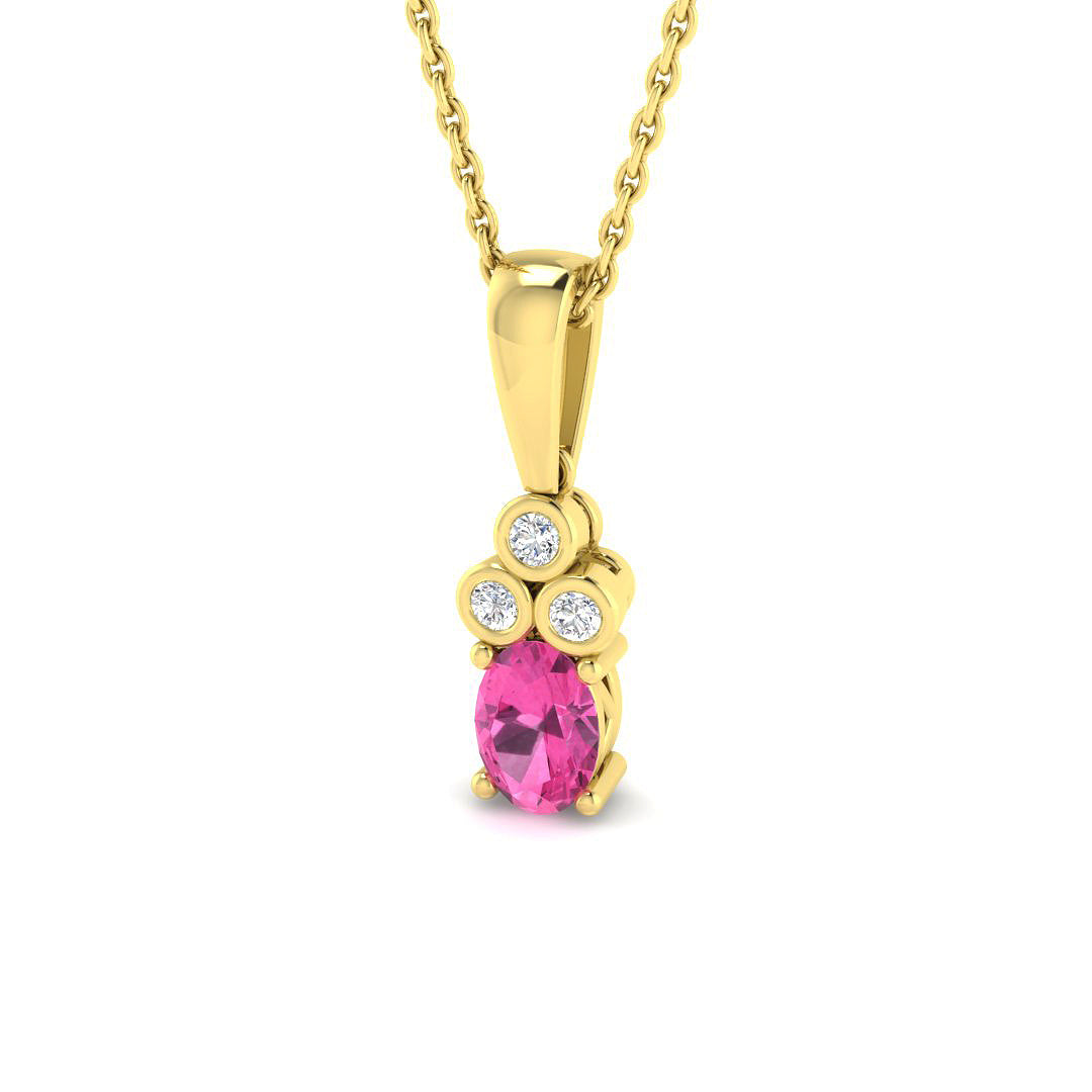 9ct Yellow Gold 0.47ct Pink Sapphire Pendant
